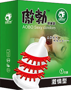 Презервативи з вусиками і шипами для додаткової стимуляції вагіни AOBO Sexy condom (Код 302/1) 13863