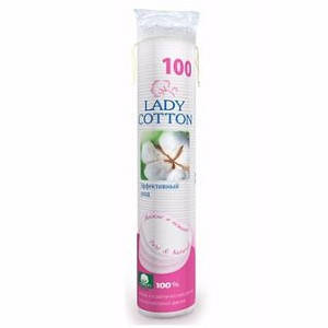 Ватні диски для зняття макіяжу 100 шт Lady Cotton (4744246013191)