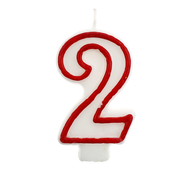 Свічка цифра 2, фото 1