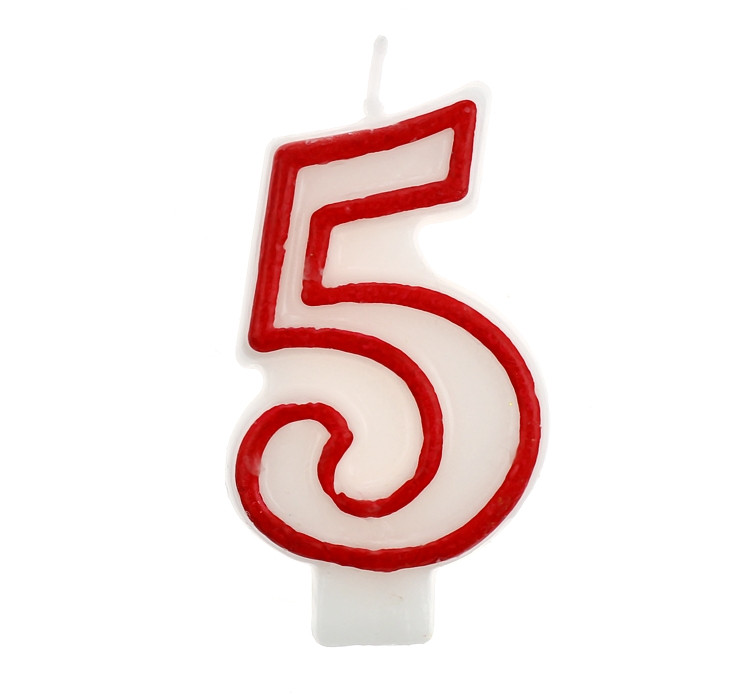 Свічка цифра 5, фото 1