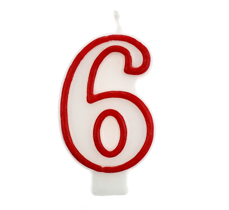 Свічка цифра 6, фото 1