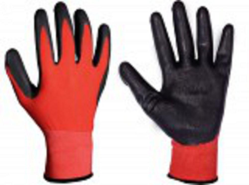 Рукавиці "Стрейч" Червоні з литою чорною долонею Міцні (13659), фото 1