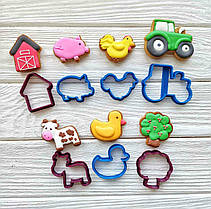 3D-формочки-вирубки для пряників "Набір мініформочок "Ферма"