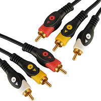 Кабель 3RCA-3RCA 3.0м Elite Audio-Video тюльпаны