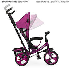 Велосипед триколісний дитячий Turbotrike M 3113-18L (батьківська ручка, дзвінок на кермі, колеса піна), фото 3