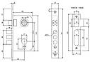 Врізний замок Апекс (Apecs) 1023/60-C-CR, циліндровий з ручками, фото 2