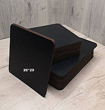 Підкладка під торт квадратна чорна ламінована 20*20 см
