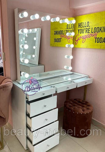 Купить Гримерный стол для визажиста с высоким зеркалом со столешницей ...