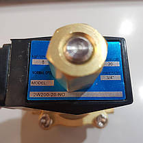 Клапан електромагнітний 3/4" DN20 220В (соленоїд) нормально відкритий, фото 3