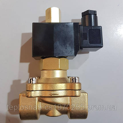 Клапан електромагнітний 1/2" DN15 220В (соленоїд) нормально відкритий, фото 2
