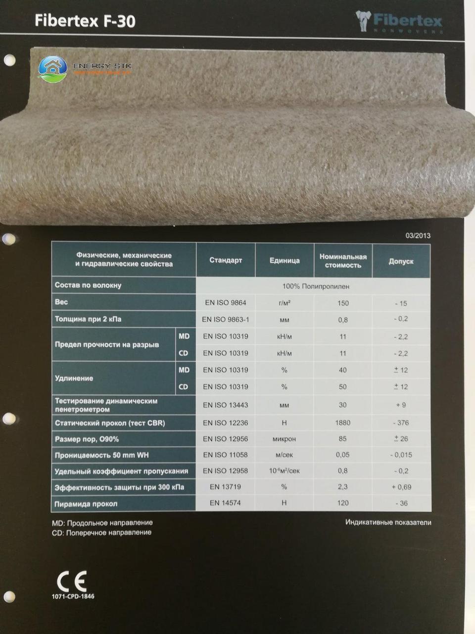 Геотекстиль термоскріпленний Fibertex F30