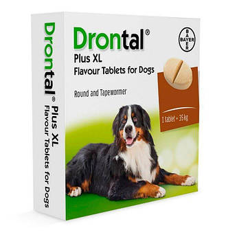 Bayer Drontal Plus XL No 2 антигельмінтик Дронтал зі смаком м'яса таблетка на 35 кг