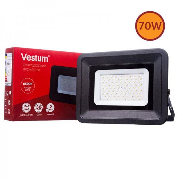 Прожектор LED Vestum світлодіодний 70W 6100 Лм 6500 K 185-265 V IP65