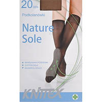 Гольфы женские KNITTEX NATURE SOLE з хлопковой подошвой, Польша , 20 ден универсальный графит