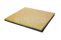 Резиновая плитка 500х500х20 мм TM Rubeco. Резиновые плиты желтые 50х50х2 см
