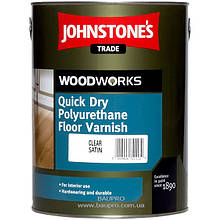 Лак johnstone's Quick Dry Polyurethane Floor Varnish (Clear Satin) акрило-поліуретановий (півматовий), 2,5 л