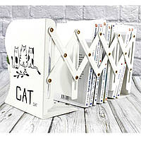 Підставка для книг металева "Коти", біла, Настольная подставка для книг "Коти"