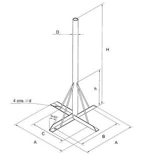 Стойка напольная для спутниковой антенны под 1,85м