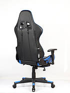 Крісло геймерське Drive grey BL7503 wiht footrest Omega Goodwin сині вставки, фото 3