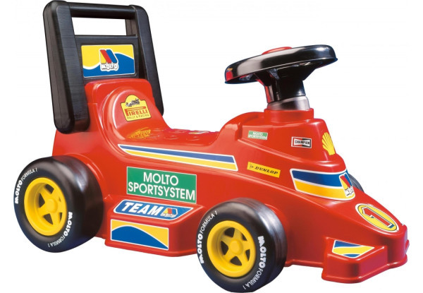 Детская машинка-каталка Полесье Формула 1 красная с музыкальным сопровождением и защитной спинкой