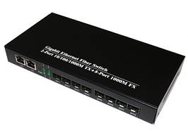Медіаконвертер світч комутатор 8SFP+2RJ45 10/100/1000mb TK-link