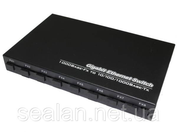 Медіаконвертер світч комутатор 8 портовий 8SC.WDM (4A+4B)1Gb + 2RJ45 100/1000mb TK-link, фото 1