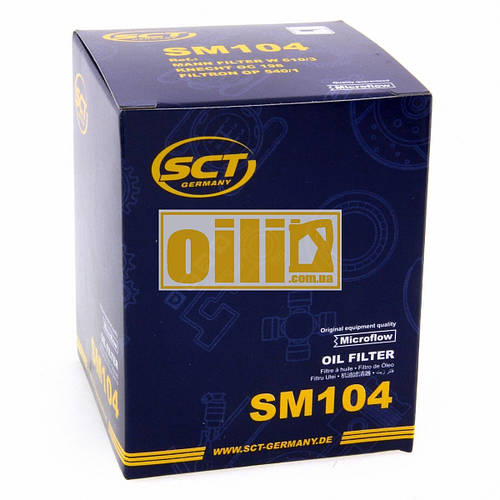 Фильтр масляный SCT SM104 (Citroen, Fiat, Ford, Honda, Hyundai, KIA ...
