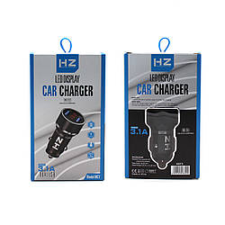 Адаптер CAR (АВТОМОБІЛЬНИЙ) 2 USB HC7 3.1A з відображенням напруги