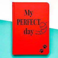 Ежедневник планер с котом Хвост и Усы Diary My perfect day недатированный русский язык Красный