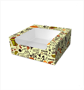 Картонна коробка для суші "Міді" світла