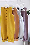 Лляний комбінезон дитячий, кольору в асортименті від яскравих до пастелі, фото 3