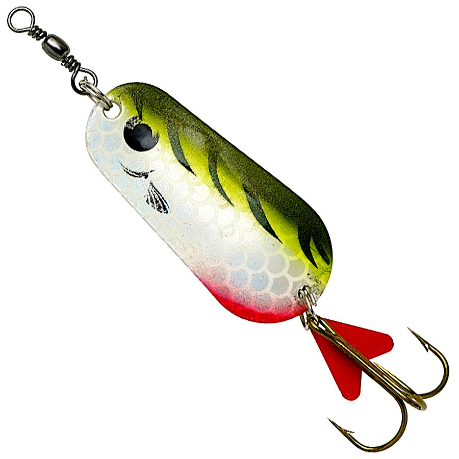 Блешня-коливалка DAM Effzett Standart 45гр 8см (olive/chartreuse tiger UV)