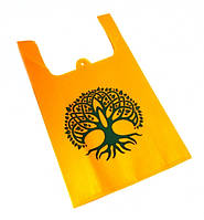 Еко сумка з спанбонду з принтом Помаранчева