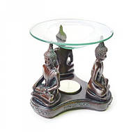 Аромалампа Три Будды полистоун со стеклянной чашей
