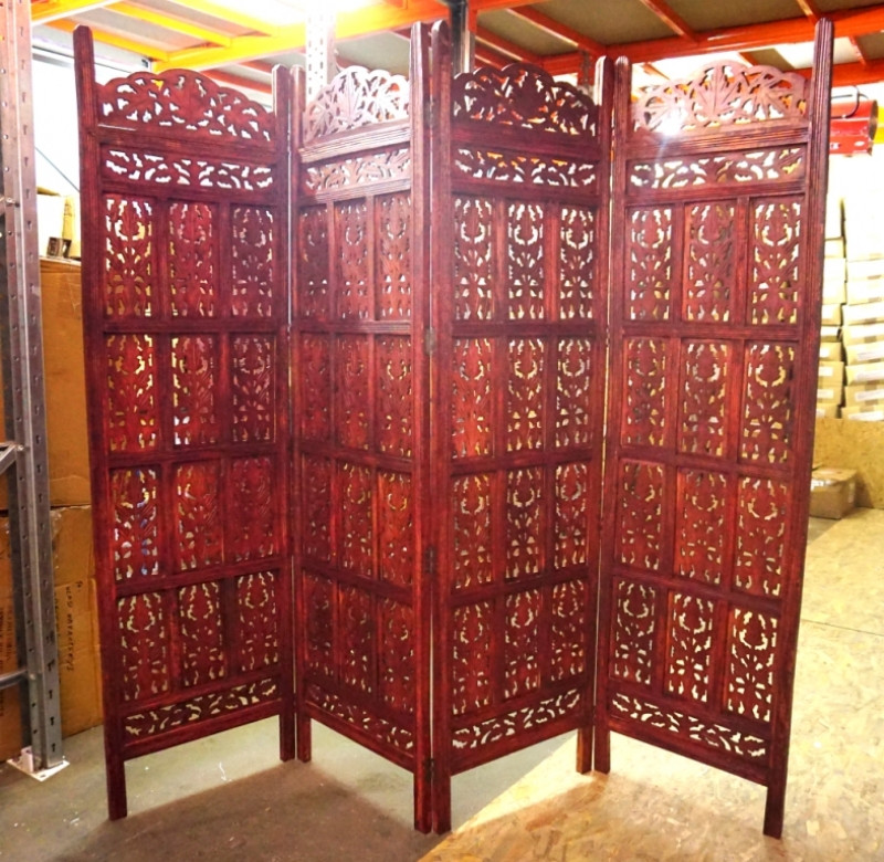 Ширма з червоного дерева на 4 секції No2