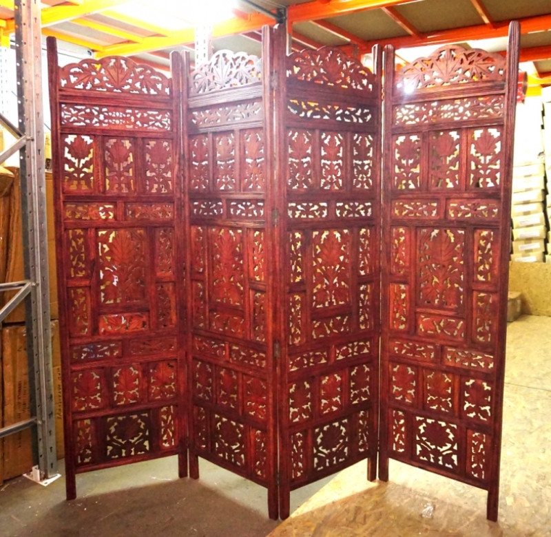 Ширма з червоного дерева на 4 секції No5