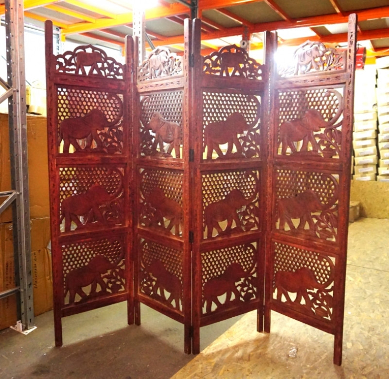 Ширма з червоного дерева на 4 секції No8