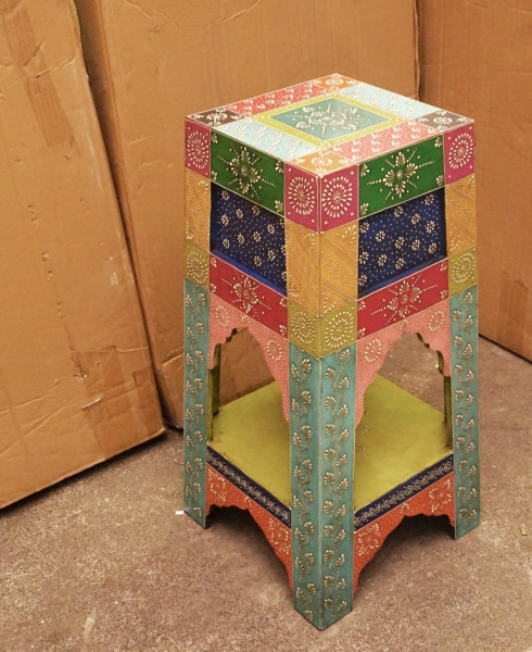 Табурет із полицею з дерева манго Арт.2104 No4