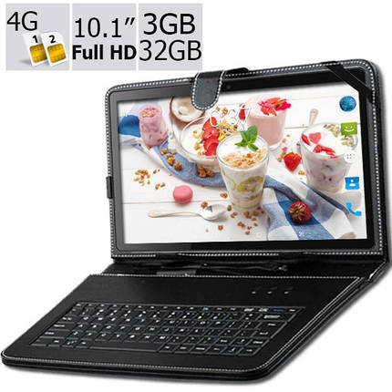 Планшет-телефон Adronix MT104 Matte Black 3GB/32 GB LTE IPS 10/1" Full HD+Чехол-клавіатура, фото 1