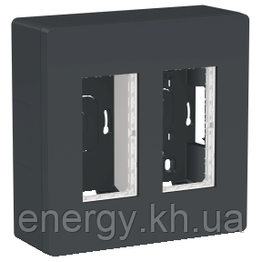 Блок unica system+ відкр.вст. 2х2 антрац, фото 1