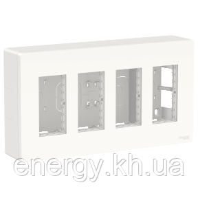Блок unica system+ відкр.вст. 4х2 білий, фото 1