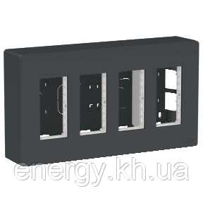 Блок unica system+ відкр.вст. 4х2 антрац