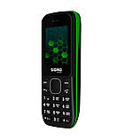 Телефон кнопковий на 2 сім карти з ліхтариком Sigma X-Style 17 Update чорно-зелений, фото 3