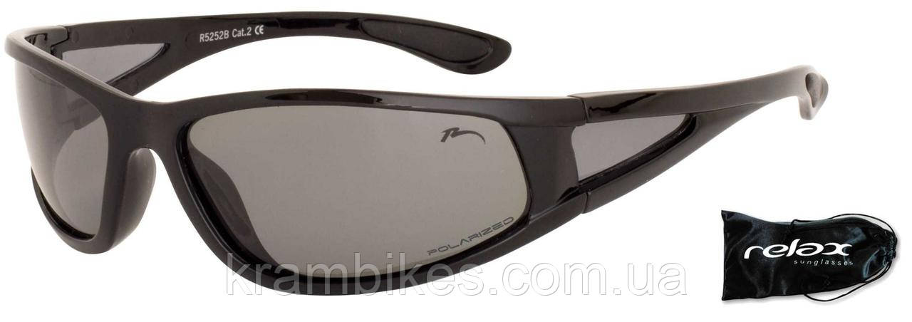 Окуляри Relax - Mindano 2018 shiny black. линзи Polarized димчато-сірі (CAT.2)