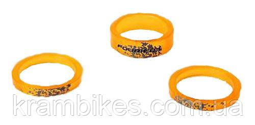 Проставочные кільця Fouriers Nylon 1-1/8", 5/5/10мм, проз.нейлон, 7.2 г/кпл, помаранчевий