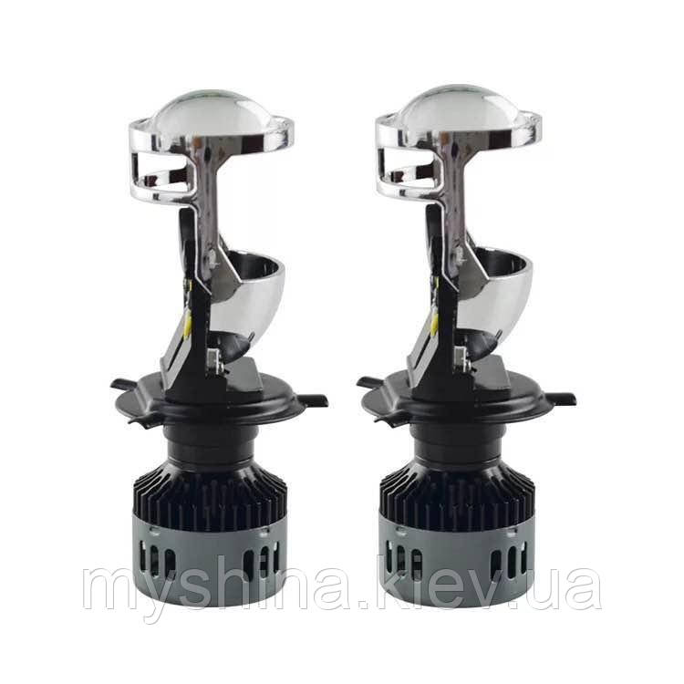 Світлодіодні LED лінзи формату mini Н4 96W 8400Lm (лінзи H4 LED)