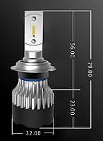 Світлодіодні LED-лампи головного світла 9005 (HB3) KT CSP 8000 Lm 70Watt + інтелектуальний контроль температур