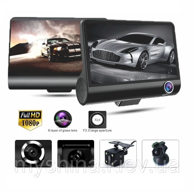 Відеореєстратор DVR 3CFHD 3 камери з картою пам'яті 32Gb Full HD 1080P штатна установка задньої камери