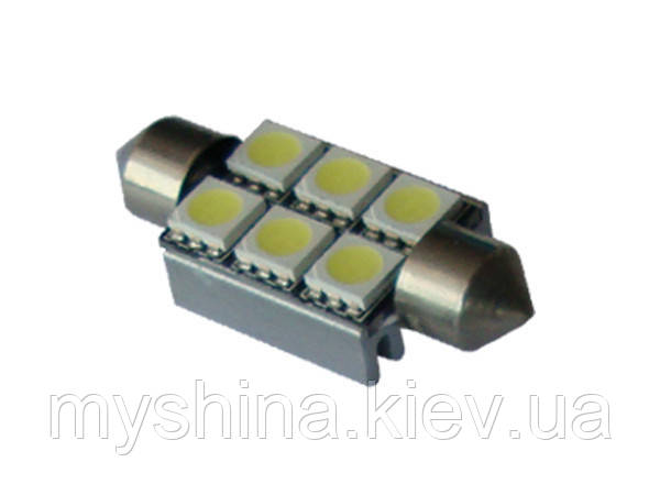Автомобильные светодиодные лампы AutoApp Светодиодная лампа 449 Canbus Festoon 6leds 5050SMD с радиатором