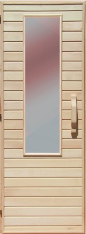 Деревянная дверь с матовым стеклом для сауны Украина 70х210 липа - фото 1 - id-p1137512742